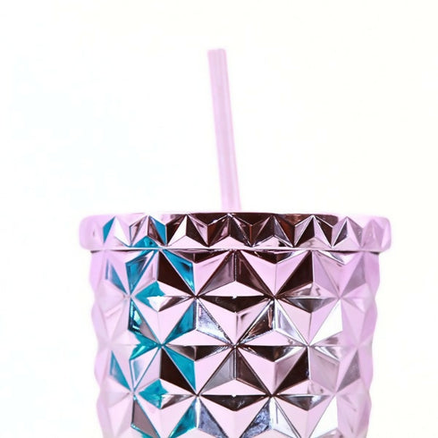 Studded Embossed Tumbler With Straw